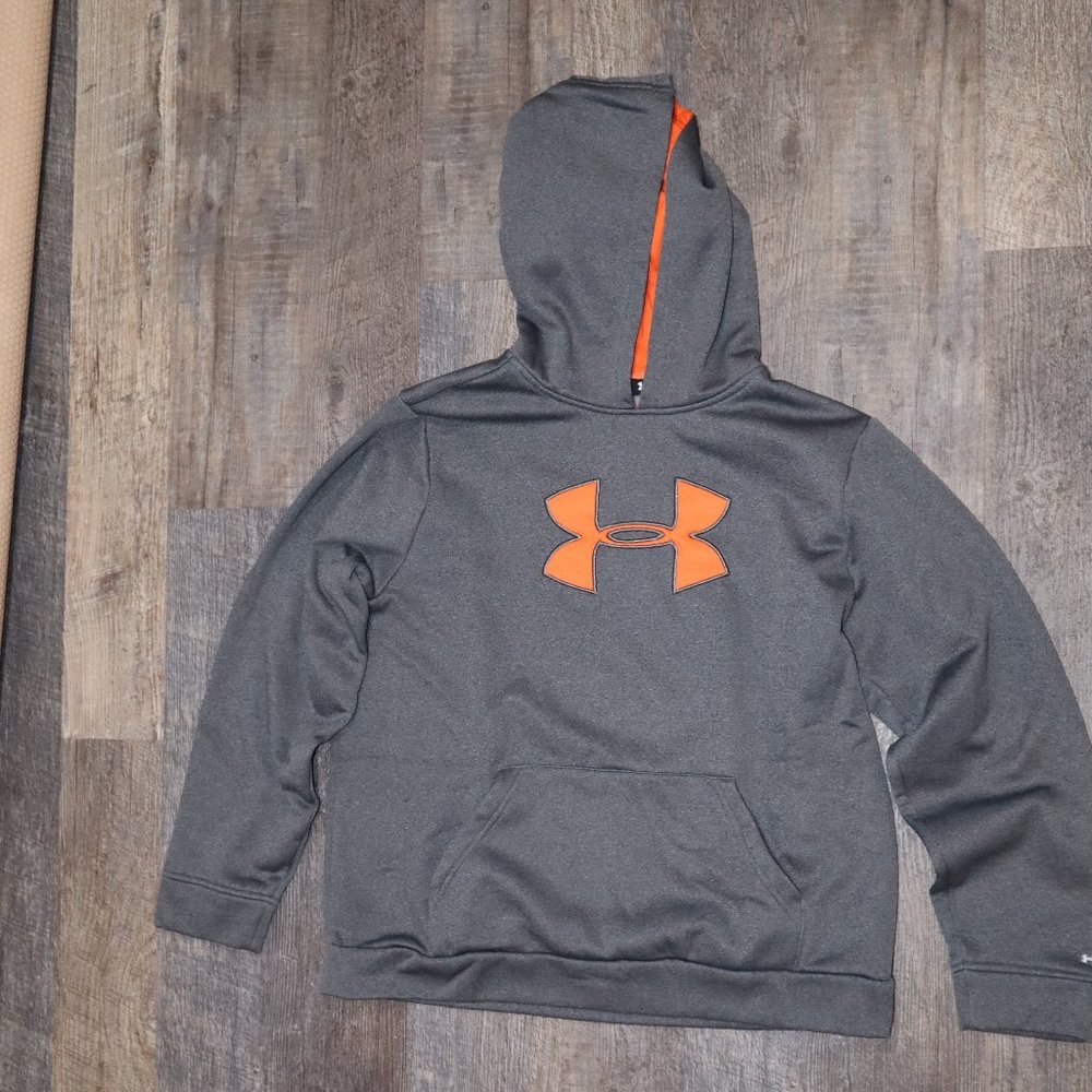 Under Armour Storm, Boys Y-XL, Pullover Hoodie, Gray